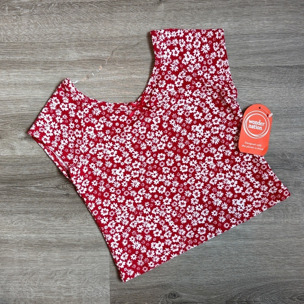 NEW Wonder Nation red/white floral print top